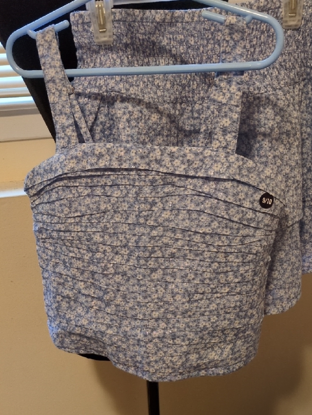 Abercrombie Kids 2 PC L/Blue Floral Smocked Waist Tiered Women's Top/Skirt 9/10 - Picture 8 of 10